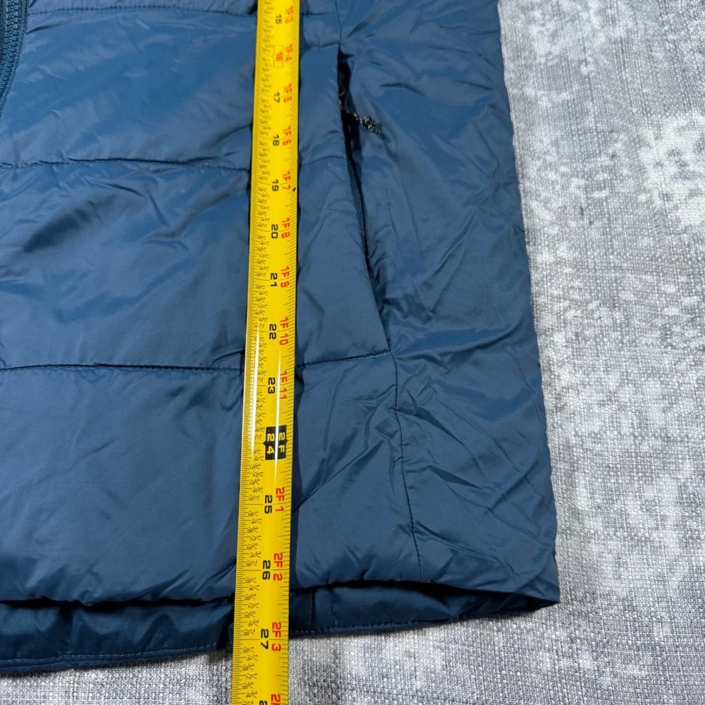 The North Face Puffer Jacket Mens Medium Blue Insulated Full Zip Quilted Coat